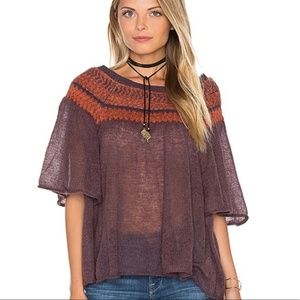 Free People Loch Lomond Flutter Sleeve Sweater Top